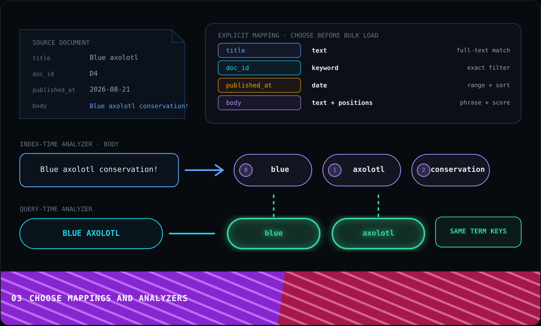 Choose mappings and analyzers